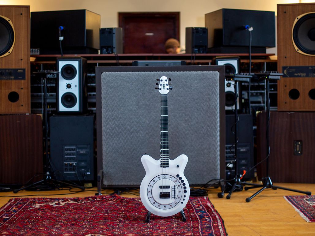 Circle Guitar - White - Church Studios - Copywrite Anthony Dickens - Copy